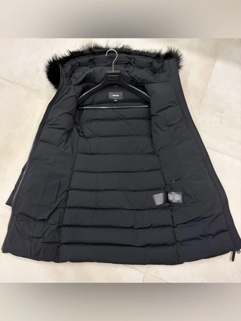 MACKAGE CALLA-X BLACK ON BLACK long Quilted Puffer Coat - Picture 13 of 13